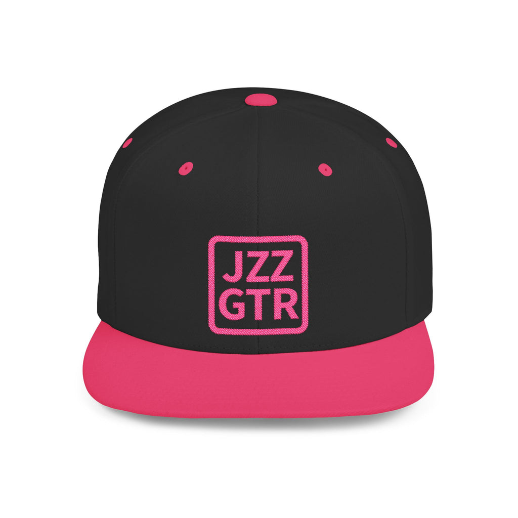 Pink Embroidered JZZ GTR™ Snapback Hat, Trendy Snapback Cap, Casual Gift for Jazz Lovers and Jazz Guitarists