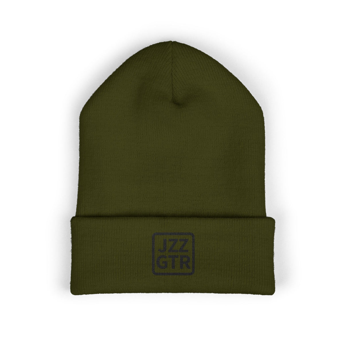 Black Embroidered JZZ GTR™ Beanie Hat-Classic Winter Hat for Jazz Lovers and Guitarists