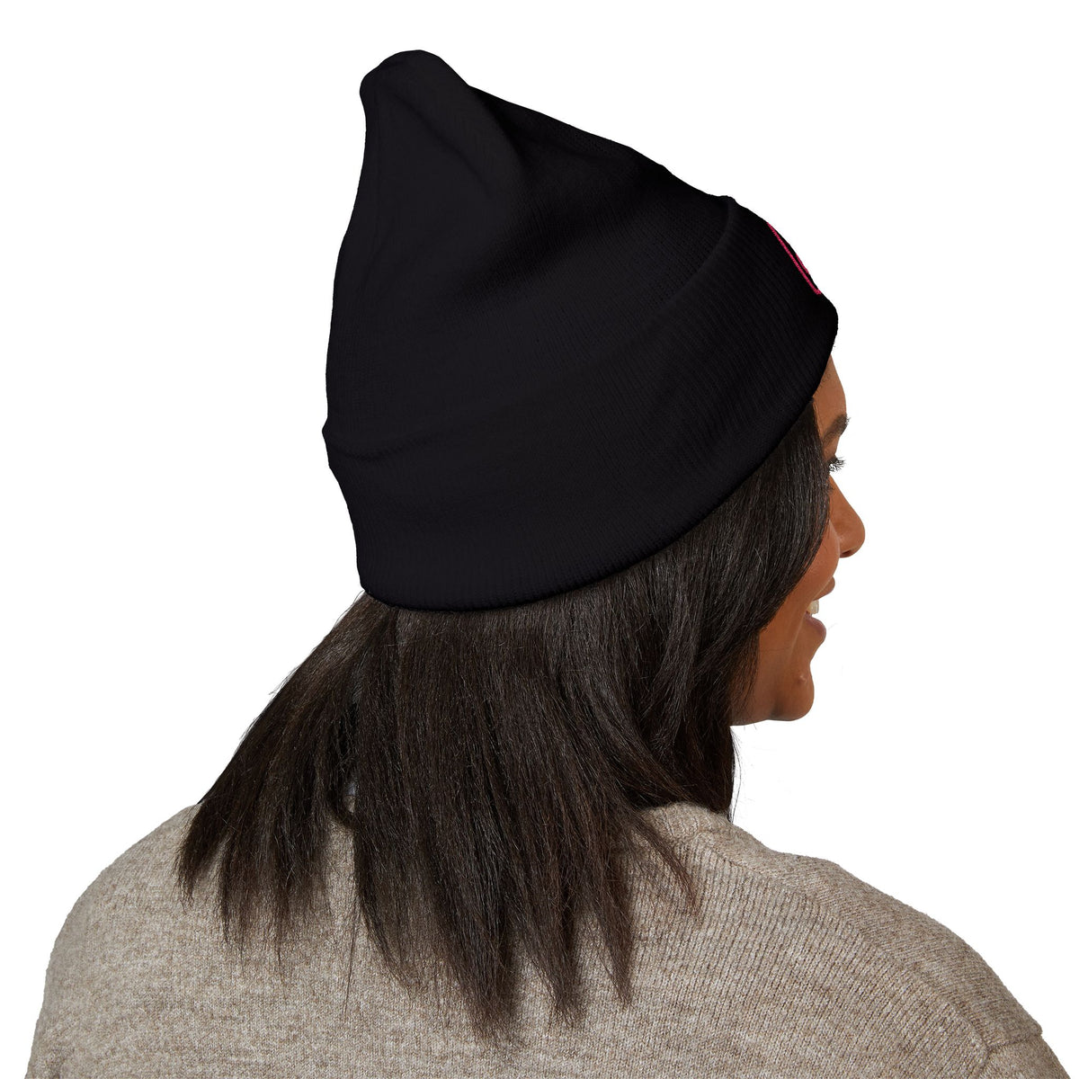 Pink Embroidered JZZ GTR™ Beanie Hat | Warm Jazz Guitar Winter Style