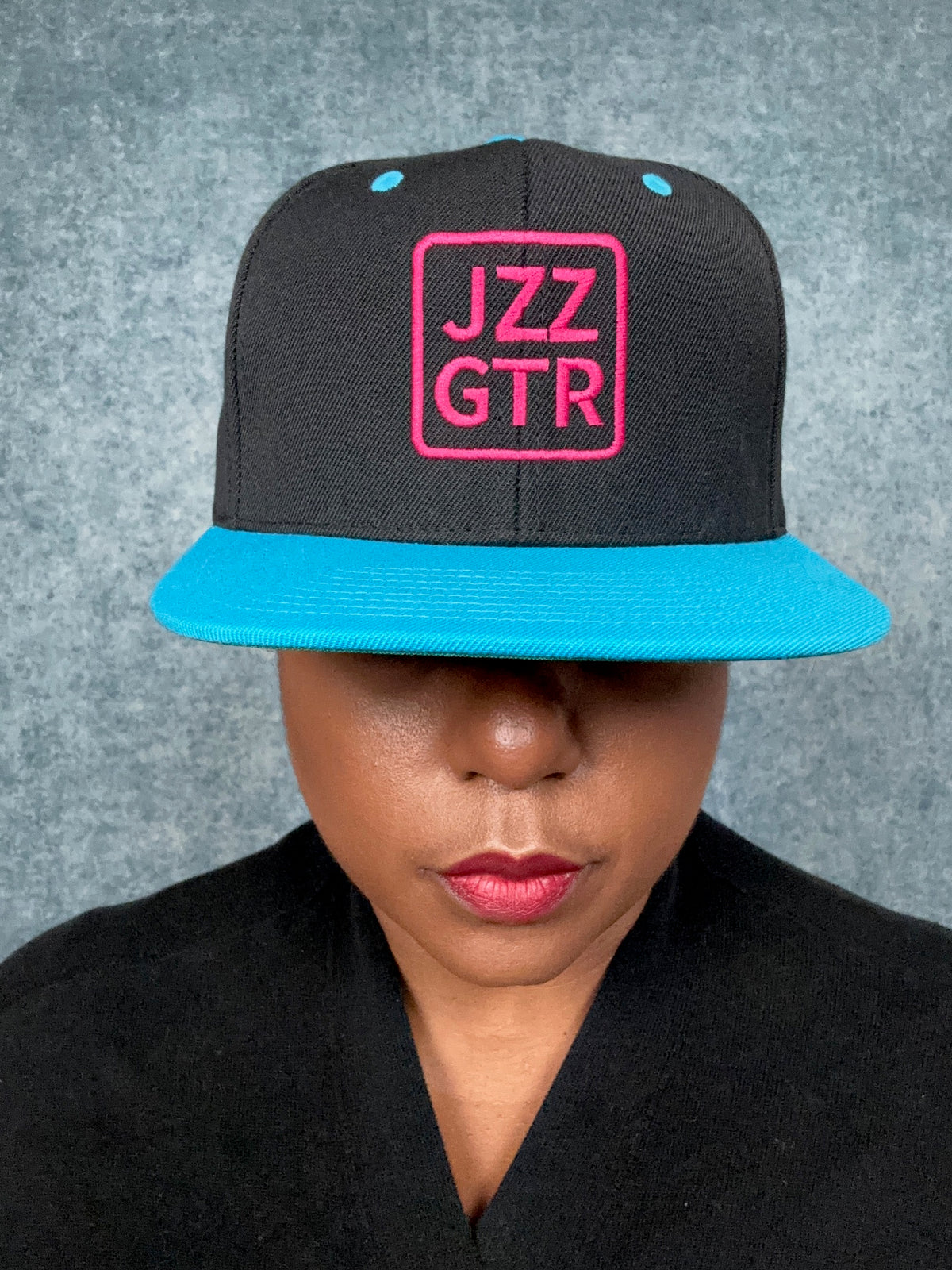 Pink Embroidered JZZ GTR™ Snapback Hat, Trendy Snapback Cap, Casual Gift for Jazz Lovers and Jazz Guitarists